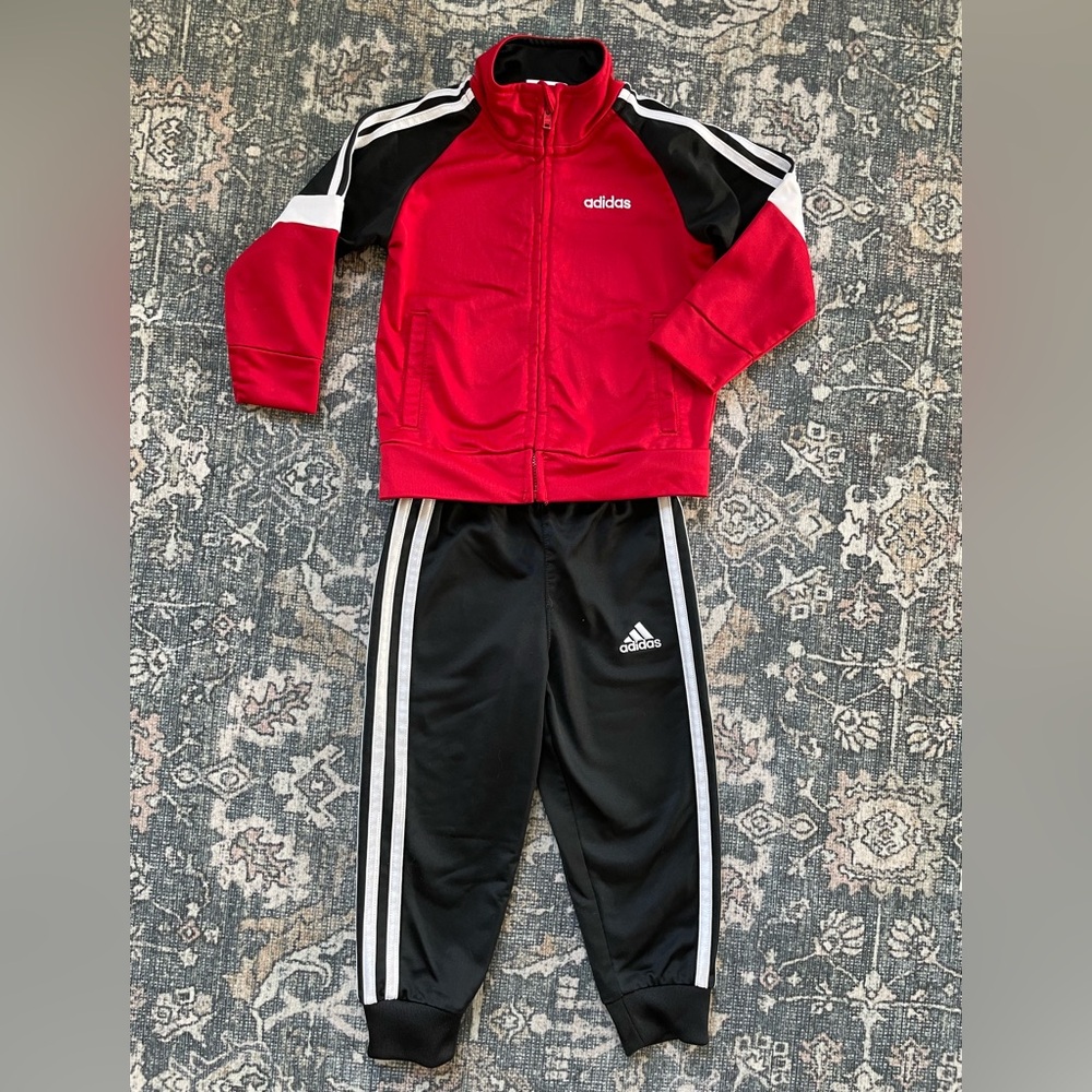 Adidas Red and Black Athletic Set